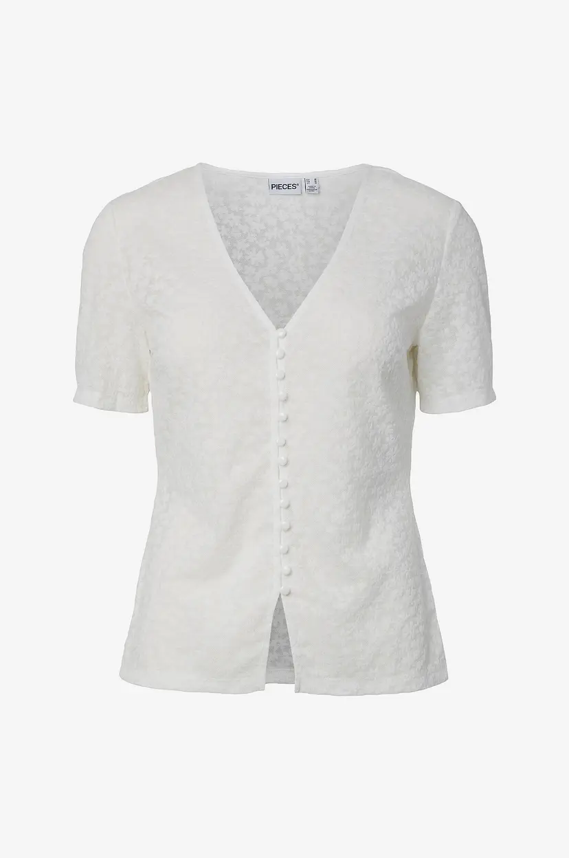 Pieces Topp pcBaisy SS Cardigan Jrs BC - Hvit