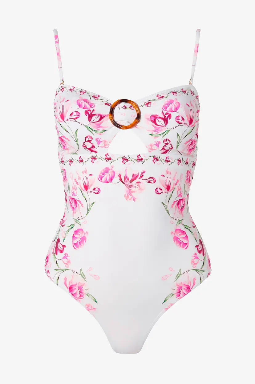 By Malina Badedrakt Mandy Bamboo-ring Bandeau Swimsuit - Rosa