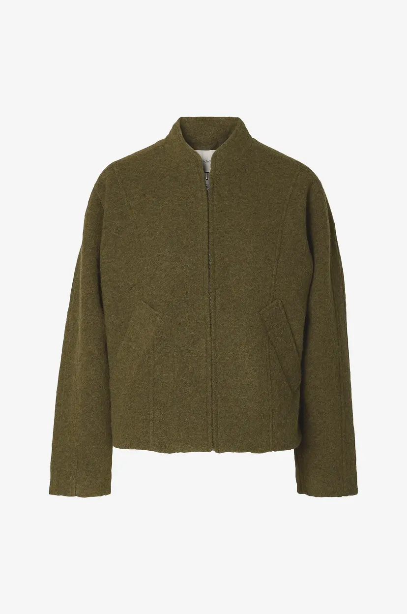 Selected Women Ulljakke Slwjacqueline Wool Blend - Natur