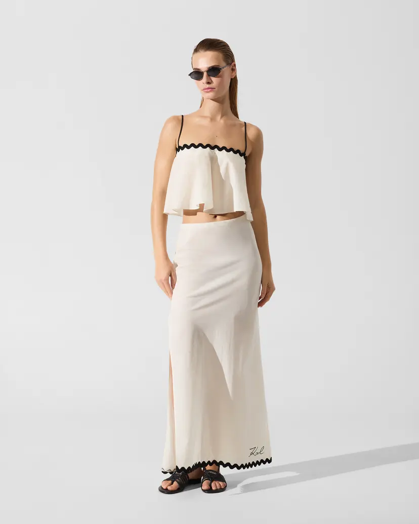 Karl Lagerfeld Karl Lagerfeld Signature Scallop Beach White Skirt