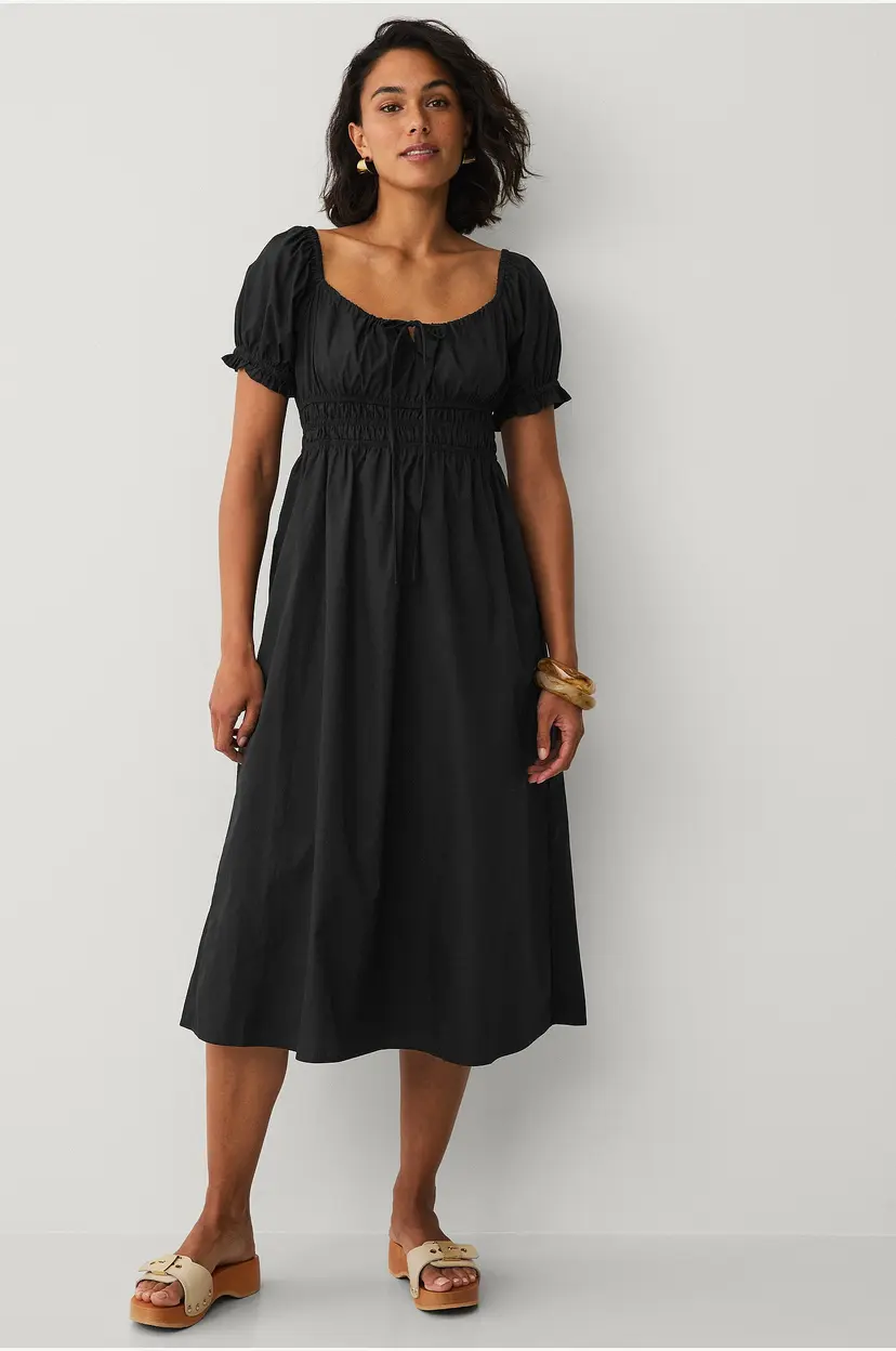 Vila Kjole viVillas Midi Smock Dress - Svart