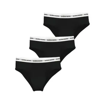Björn Borg Björn Borg Truser 3P Logo High Waist Brief Svart bomull Dame