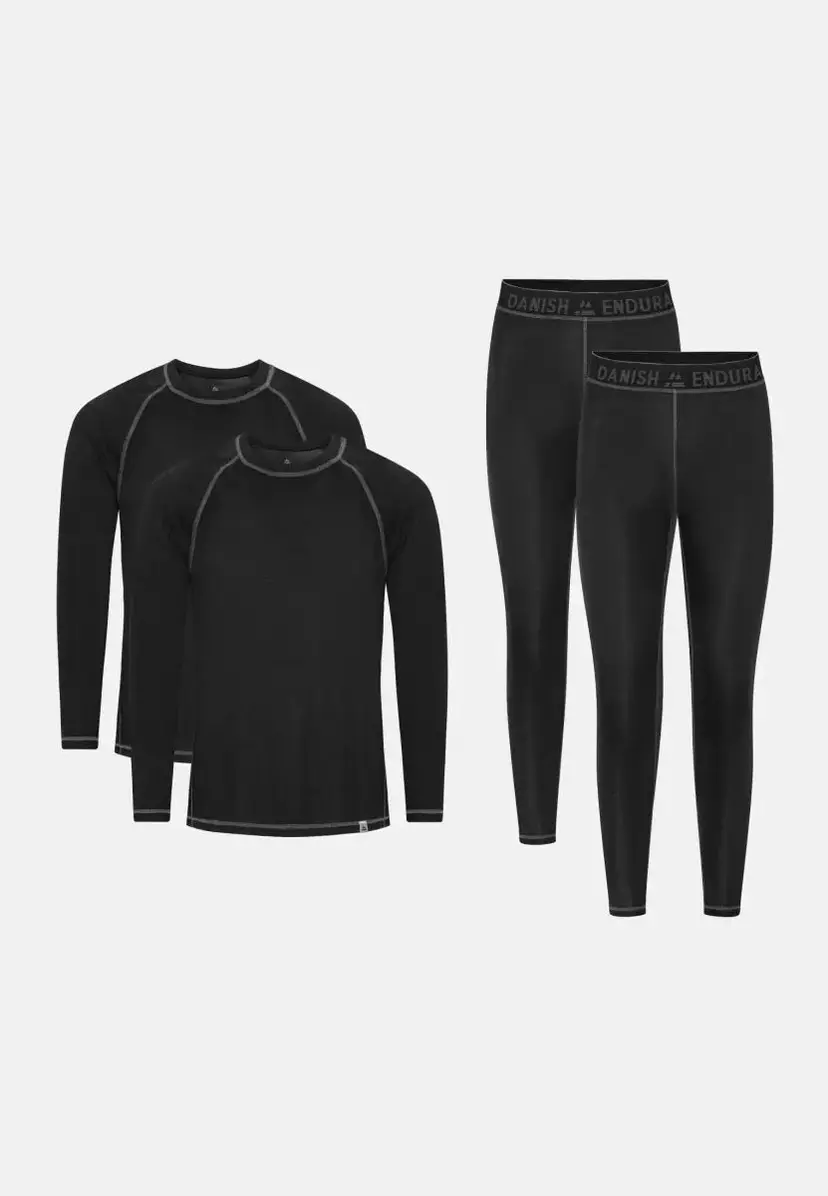 DANISH ENDURANCE DANISH ENDURANCE THERMAL SKIUNDERTØJ, Sort/Grå, XS