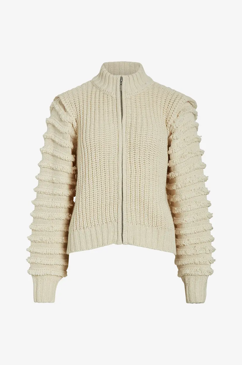Vila Kardigan viElada High-neck L/S Zip Knit - Beige