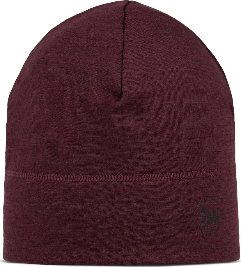 Buff Buff Merino Lightweight Beanie Solid Garnet