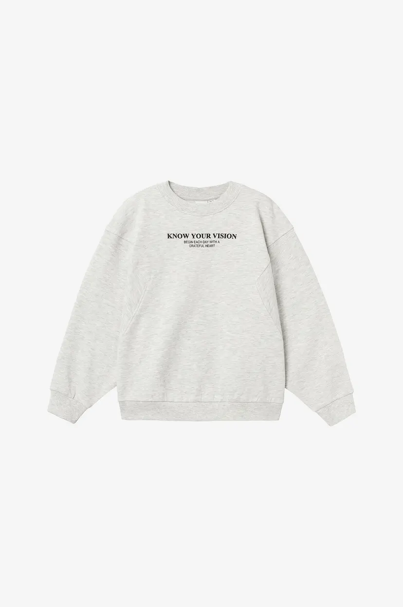 NAME IT Collegegenser Nkfnakonni LS Rlx Sweat Bru - Grå