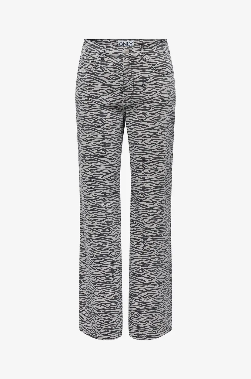 ONLY Jeans onlMadison HW Wide Animal CC P - Grå