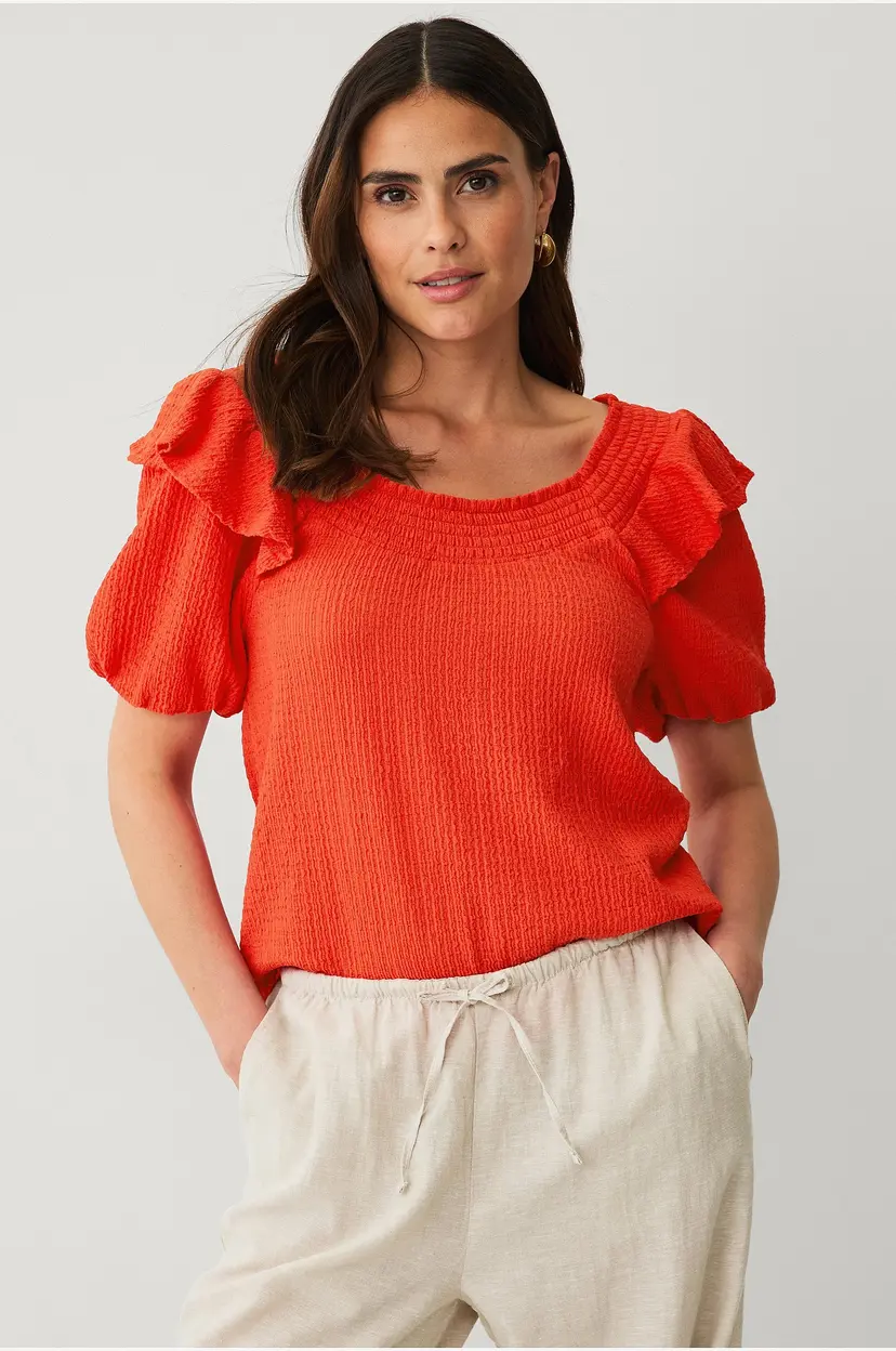 Ellos Collection Off shoulder-topp - Rød
