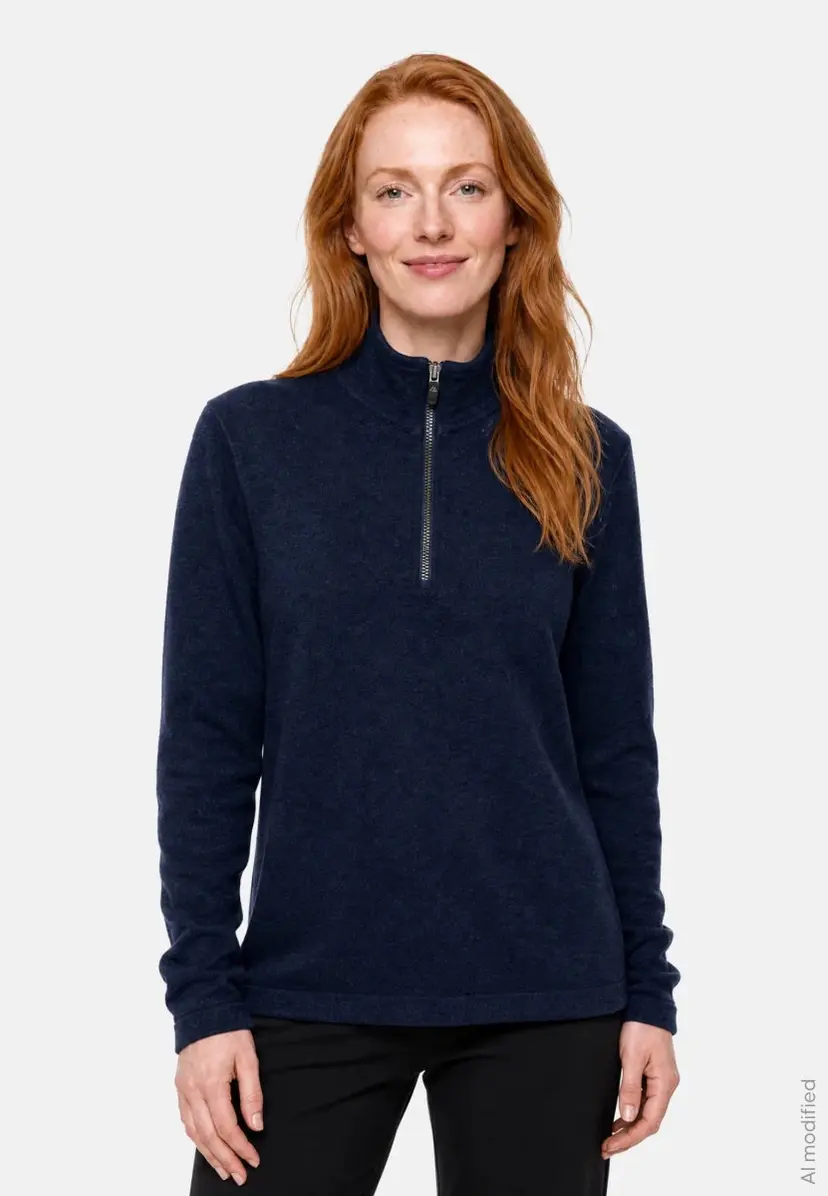 DANISH ENDURANCE EXTREME MERINO HALVLYN ZIP TRØJE fra DANISH ENDURANCE, Mørk Marineblå, M