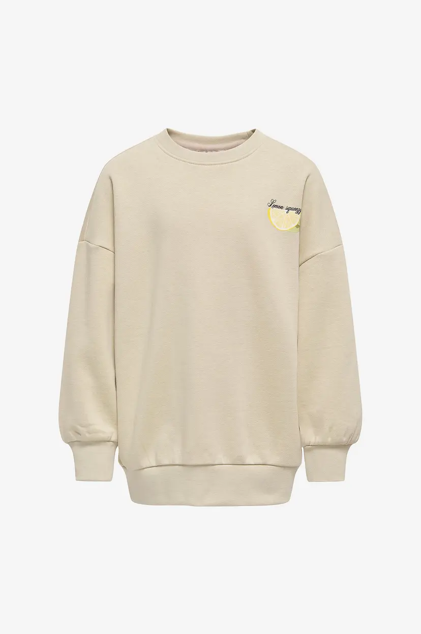 Kids Only Collegegenser kogPhoebe Life L/S Printed UB Crew - Beige