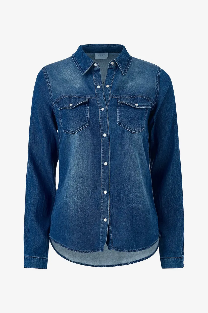 Vila Skjorte viBista Denim Shirt - Blå