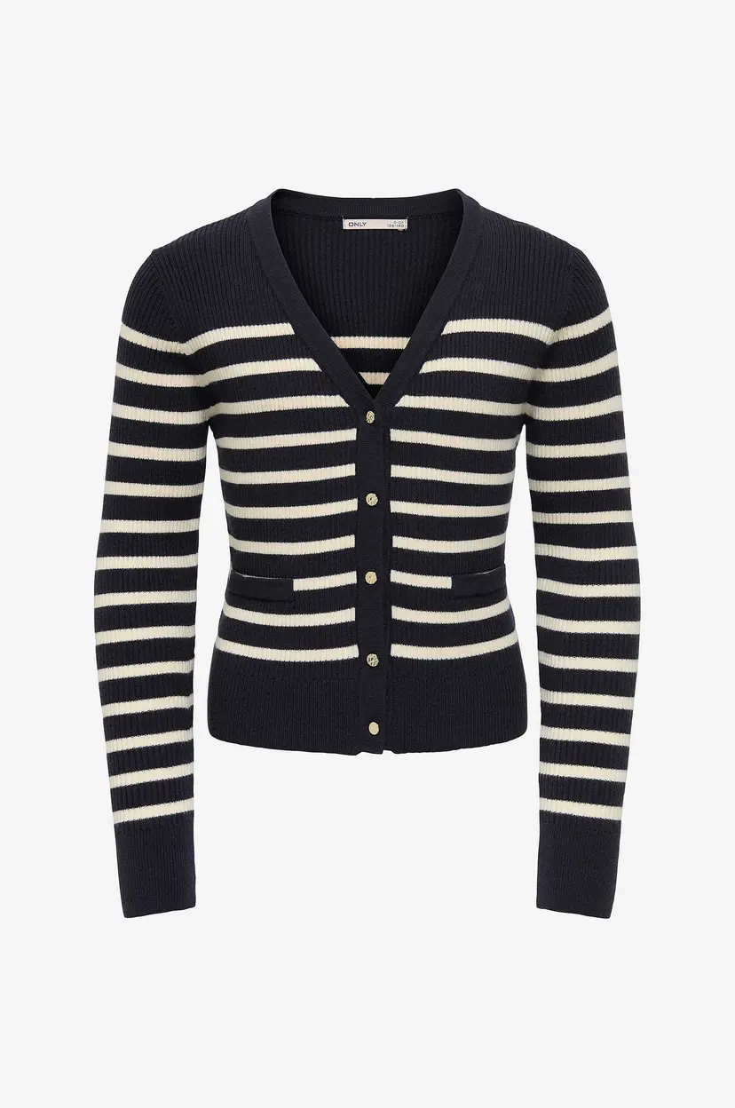 Kids Only Kardigan koGamy Life LS Button Vneck Card CP - Blå