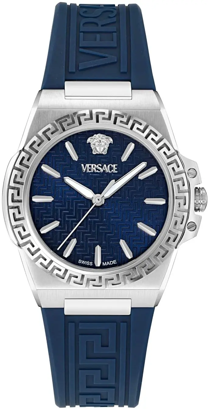 Versace Versace Dameklokke VE0D00125 Greca Blå/Gummi Ø38 mm