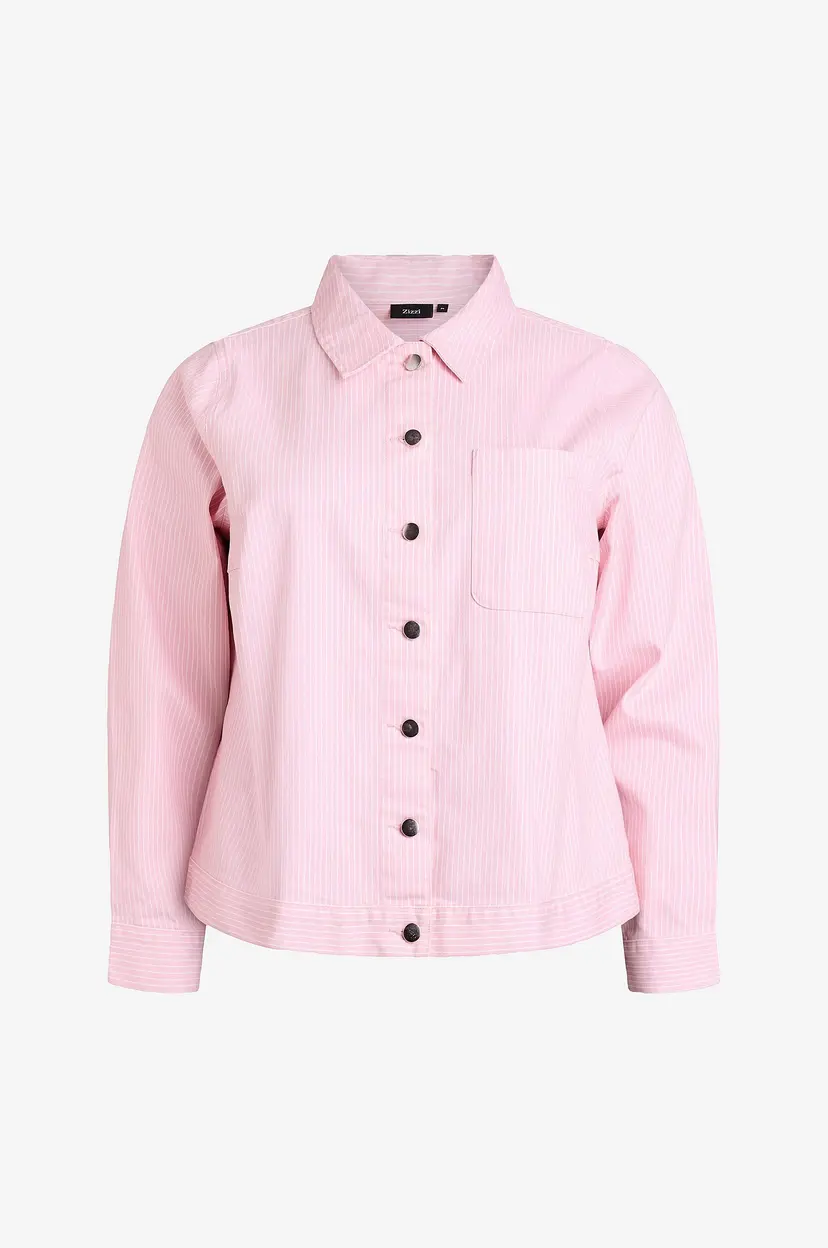 Zizzi Denim jakke jAshley L/S Indoor - Rosa
