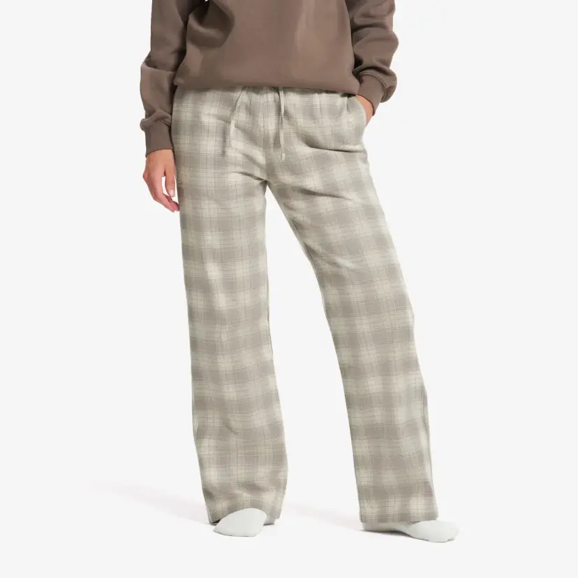 RevolutionRace Lodge Flannel Pants Dame Morel/Oatmeal