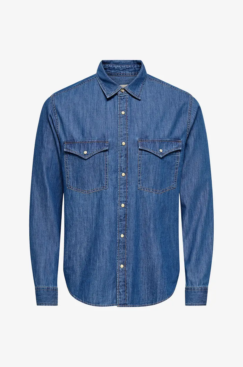 Only & Sons Skjorte Onsray Western Reg Ls Shirt - Blå