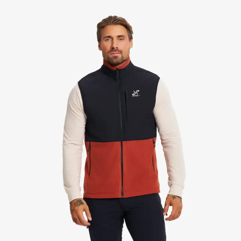 RevolutionRace River Hybrid Fleece Vest Herre Rusty Orange
