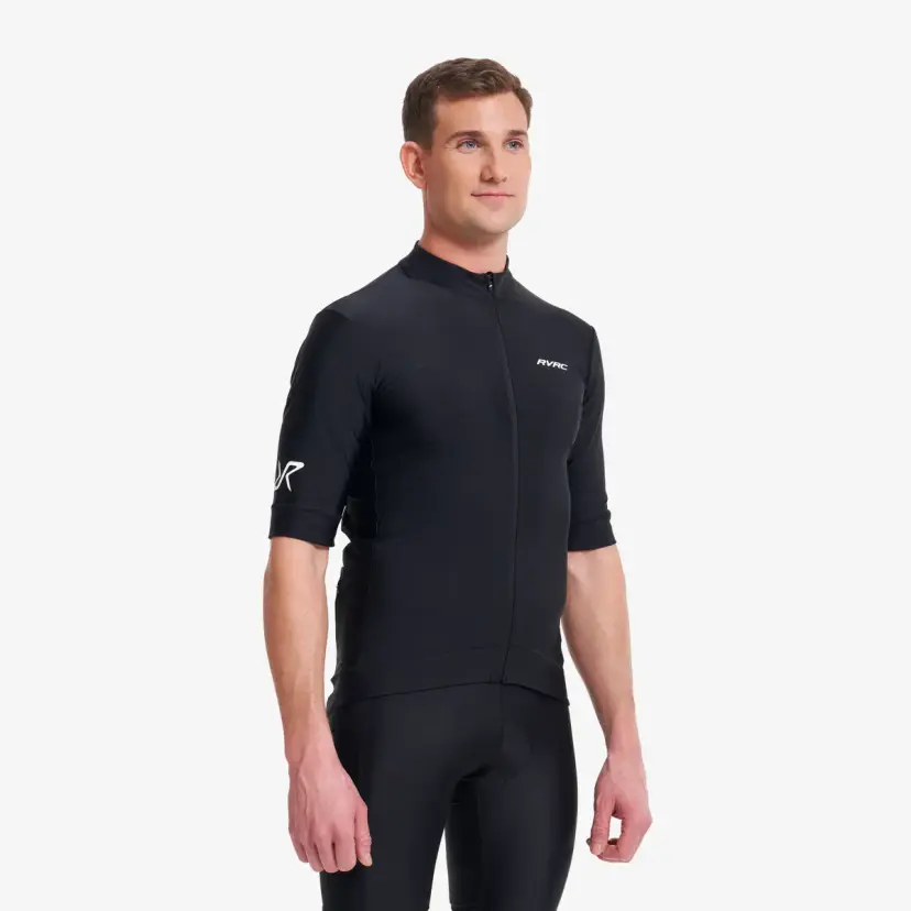 RevolutionRace Velo Full-zip Cycling Jersey Herre Black