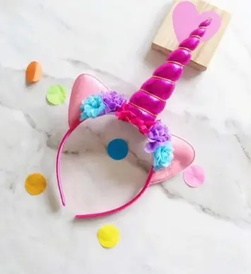 Lili Marleen Enhjørning/unicorn hårbøjle, pink/lilla/aqua, deluxe