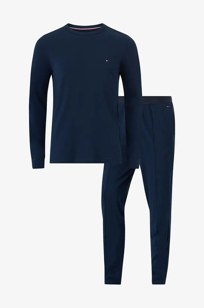 Tommy Hilfiger Pysjsett Ls Modal Pj Set - Blå