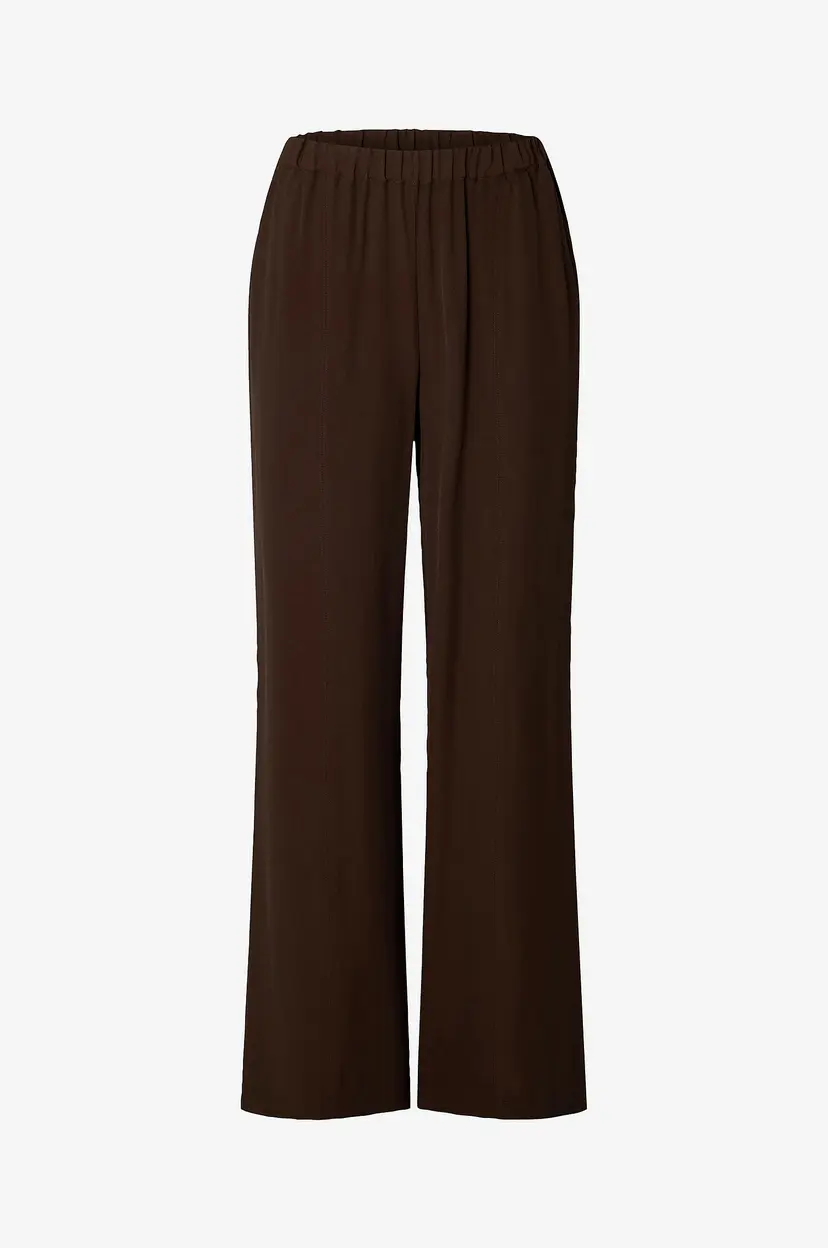 Selected Women Bukser Slwsoler Mw Long Pant - Brun
