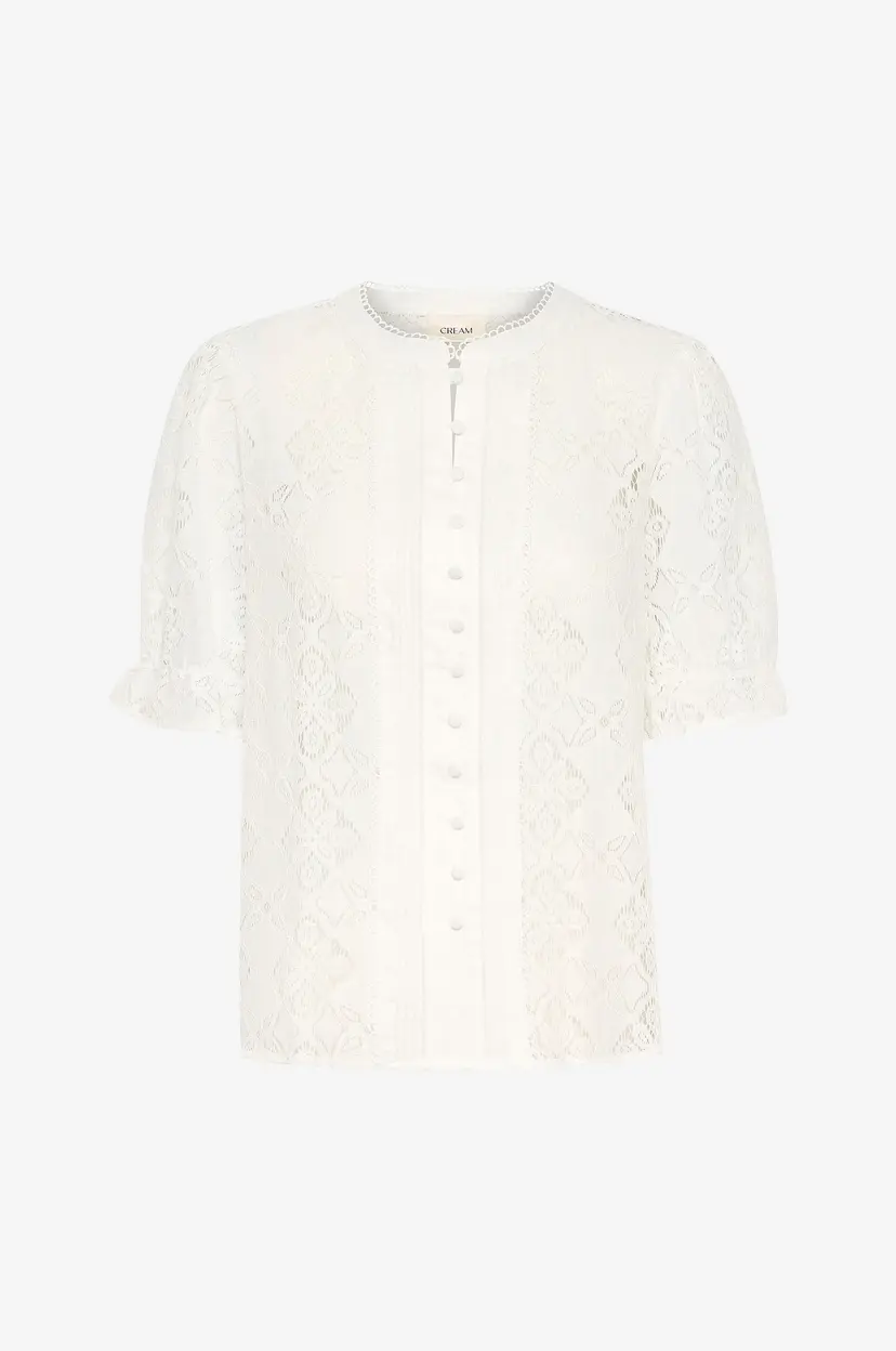 Cream Bluse crNatalie Lace Shirt - Hvit