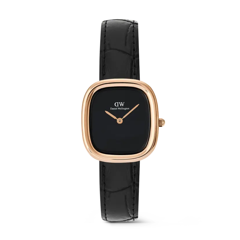 Daniel Wellington Rose Gold 24x26mm Watch Margot Reading Onyx Ceramic | DW