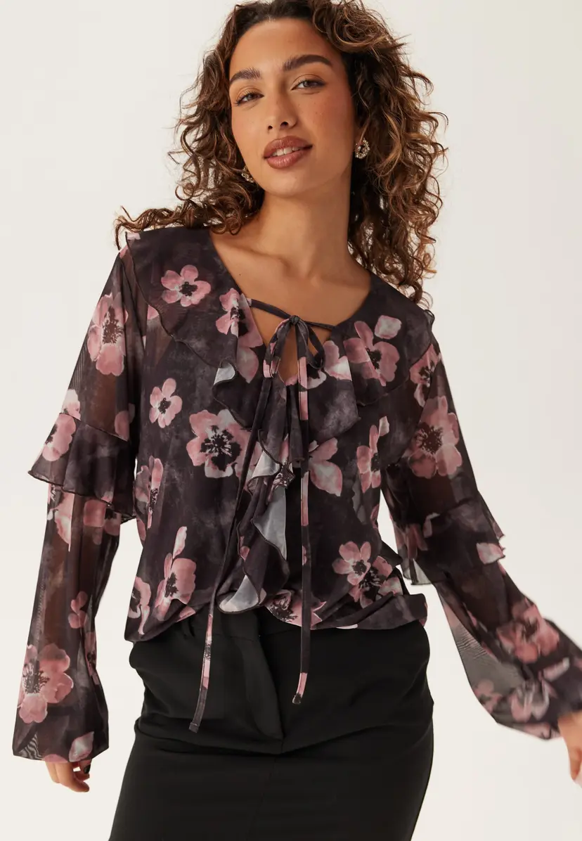 Bubbleroom Mesh Frill Top