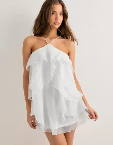 Nelly Nelly - Hvit - Flounce Of My Dream Short Dress