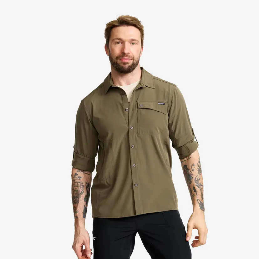 RevolutionRace Gradient Pro UV Shirt Herre Light Moss Gray