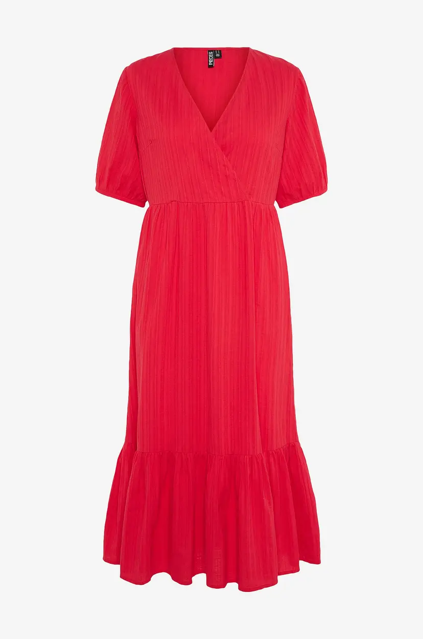 Pieces Kjole pcSanon 2/4 Midi Dress Wvn - Rød