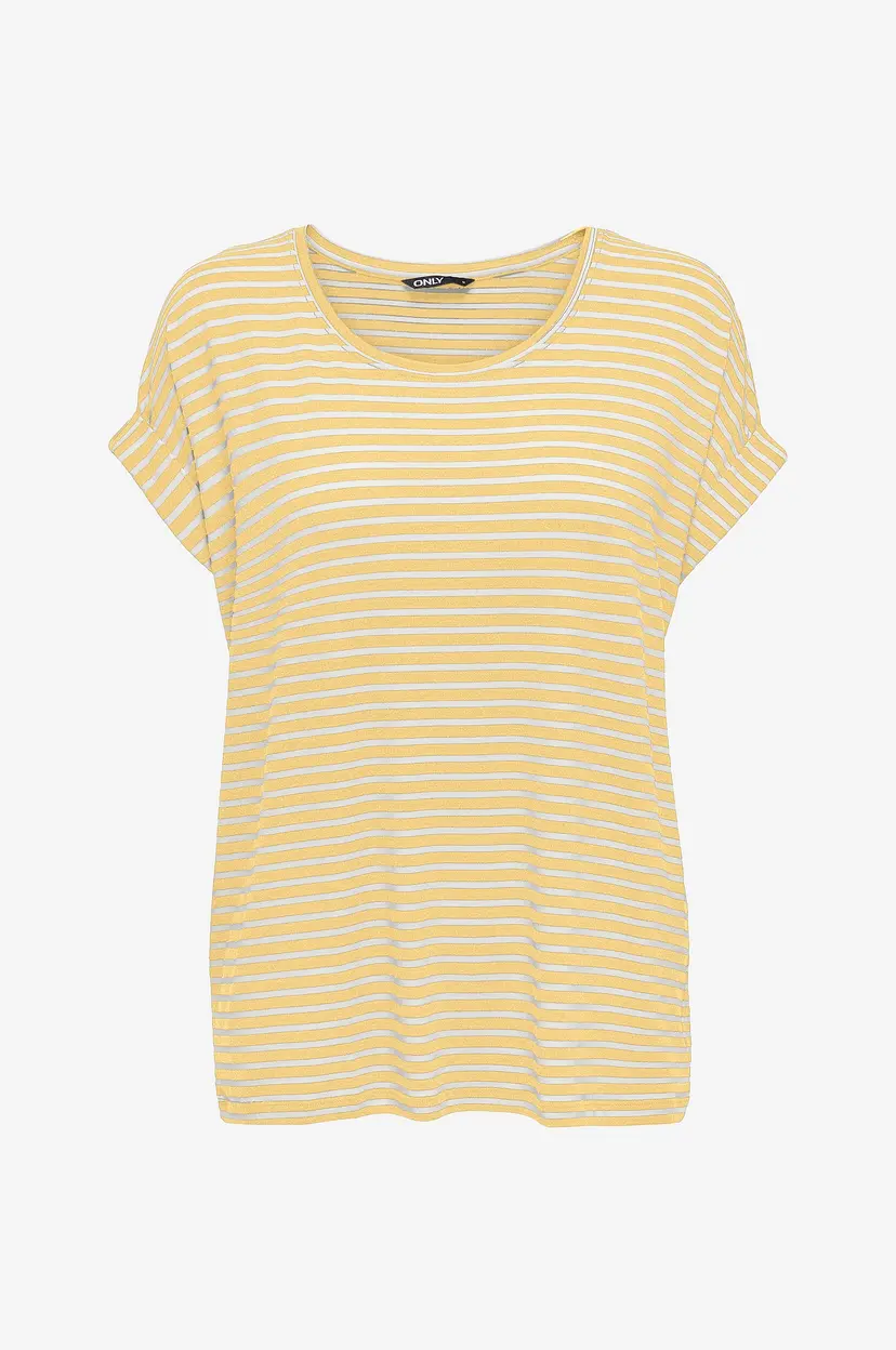 Only Carmakoma Topp carMoster Stripe S/S O-neck Top Jrs - Gul