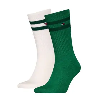 Tommy Hilfiger Tommy Hilfiger Strømper 2P Men Mouline Sport Socks Hvit/Grønn Str 43/46 Herre
