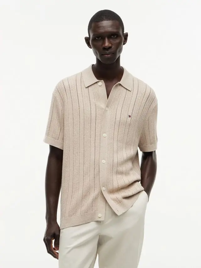 Tommy Hilfiger POINTELLE STRUCTURE SS SHIRT