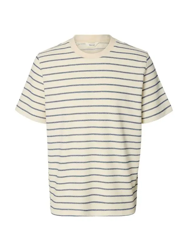 SELECTED SLHDJANGO STRIPE SS O-NECK TEE