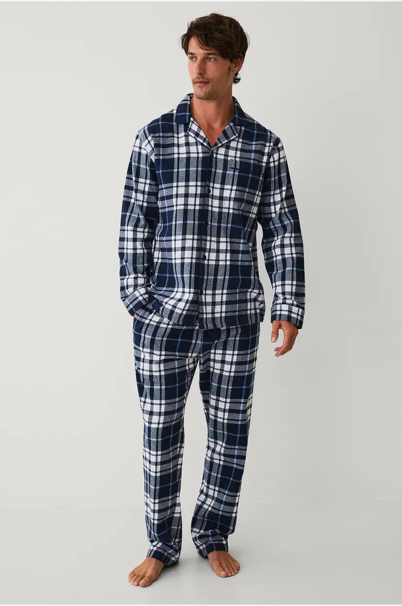 Ellos Collection Pysjsett i flanell - Blå