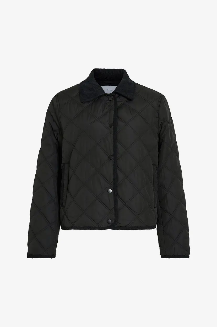 Vila Jakke viQuila L/S Corduroy Quilt Short JA - Svart
