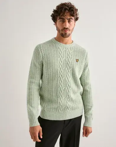 Lyle & Scott Lyle & Scott Ribbed Cable Knit Jumper Strikkegensere Grønn