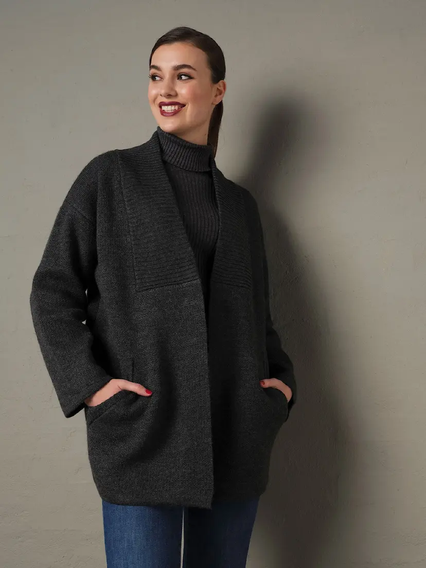 Skovhuus Skovhuus Kvinne Strikket Cardigan Charcoal Grey M