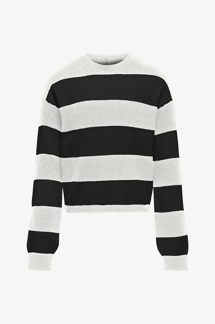 Kids Only Genser kogFranca Short L/S Stripe Knt - Hvit