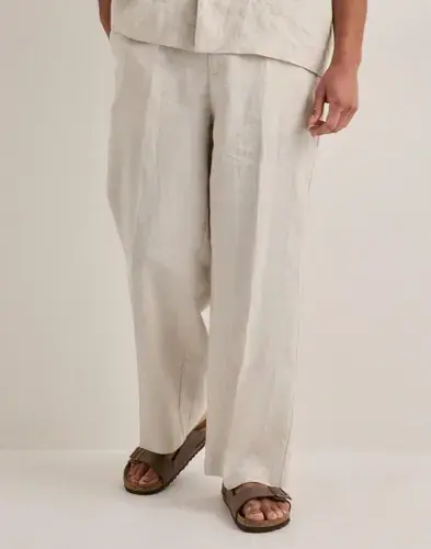 Que Sera Sera Que Sera Sera Logan Loose Linen Pant Linbukser Beige