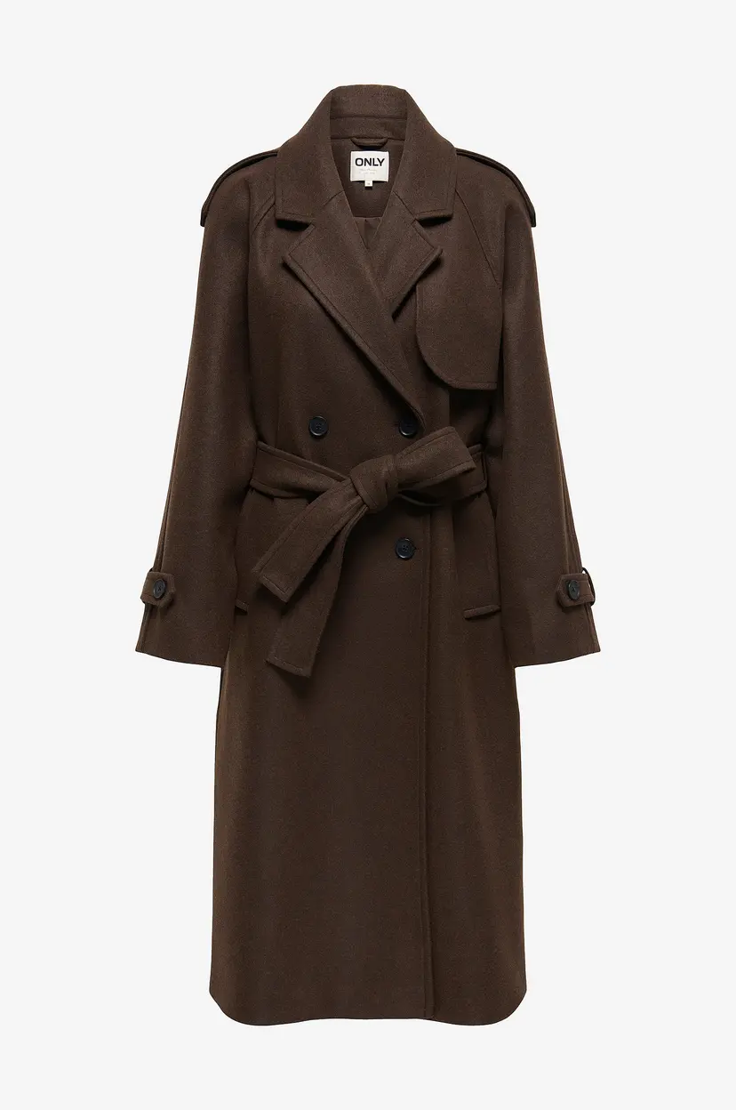 ONLY Trenchcoat Onldear-trillion Long Belt Coat Pnt - Brun