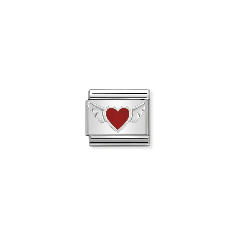 Nomination Heart w/ Wings Silver