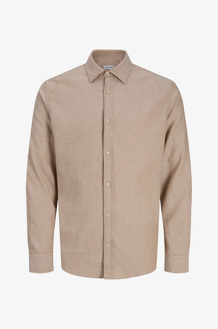 Jack & Jones Skjorte Jjefield Melange Shirt Ls Jnr - Beige