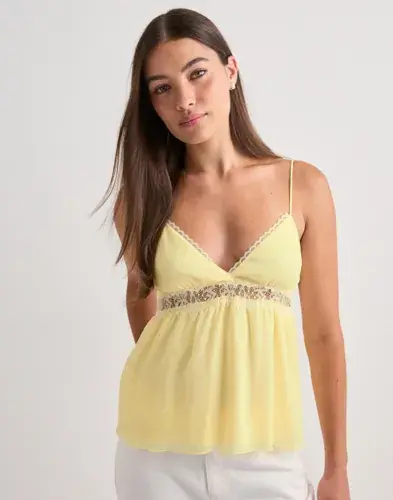 Nelly Nelly - Gul - Chiffon Lace Top