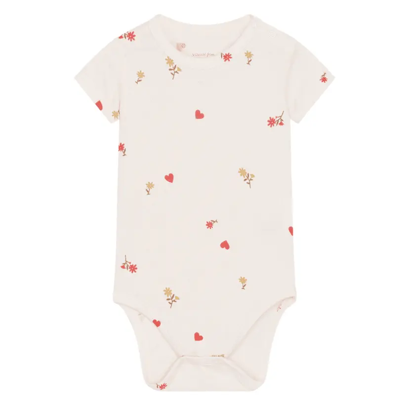 Hust and Claire Hust and Claire - Body Kortermet Bambus Buller Flower Heart Ivory