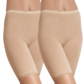 Sloggi Sloggi Truser 2P Dam Basic Long Beige bomull 54 Dame