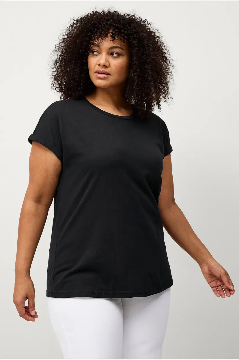 Zizzi Topp mKatja S/S T-shirt 2-pakning - Blå