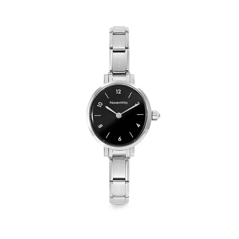 Nomination Paris Watch Oval w/ Cubic Zirconia Black