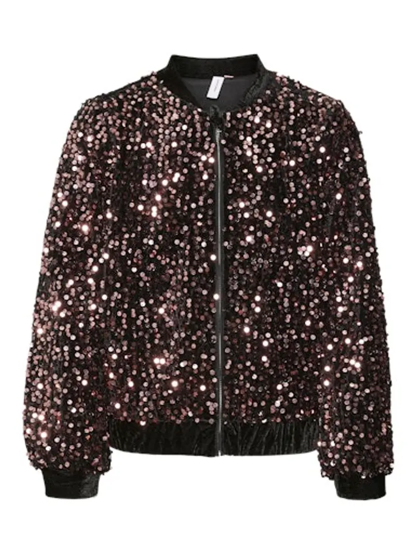 Vero Moda Girl Vero Moda Girl Bella Sequin Bomber Jrs Girl Black Rosegold Sequi (152 / 12 år)